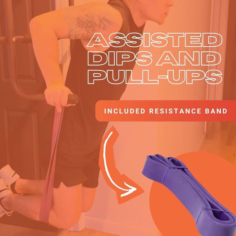 JACKAL Folding Door Pullup Bar and Dip Bar Station - NO WOBBLE, Home Gym, Easy Storage, Power Tower Dip Station and Pull-up Bar for Doorway, Collapsible Dip Station, No Door Damage, High Weight Capacity, Foldable Bodyweight Workout Station - Image 4
